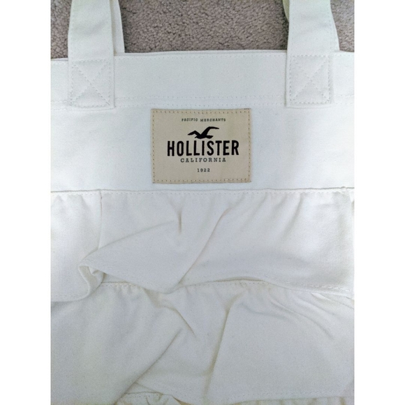 Hollister White Cotton Tote Bag - NWOT *Cute!* - Picture 4 of 5